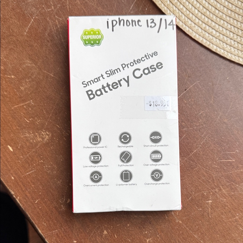 Smart Slim Protective Battery Case for iPhone 13/14 - White